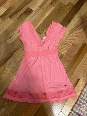 Y2k babydoll pink hollister top